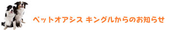 ペットオアシス キングルからのお知らせ