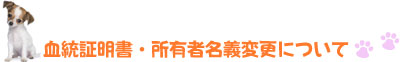 血統証明書・所有者名義変更について